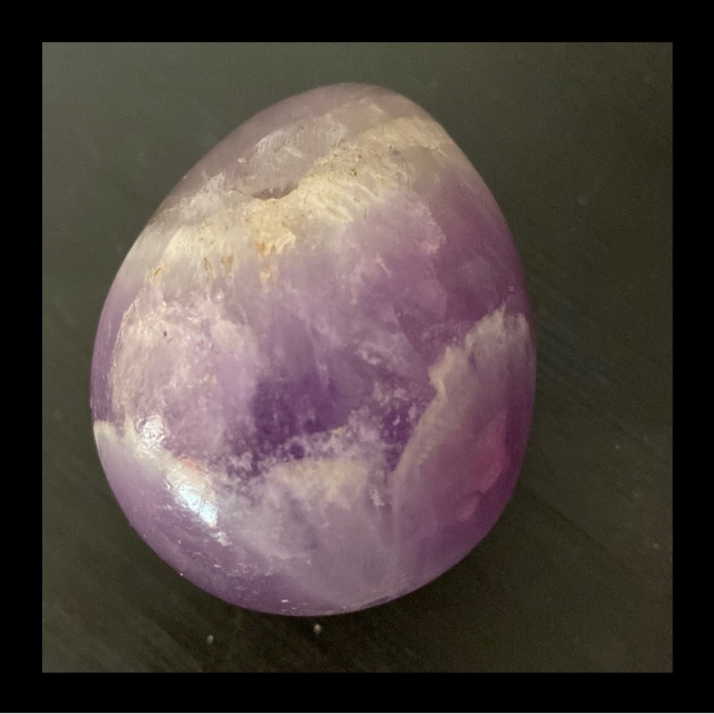 Vintage Madagascar Genuine Polished Amethyst Egg Crystal Healing Spiritual